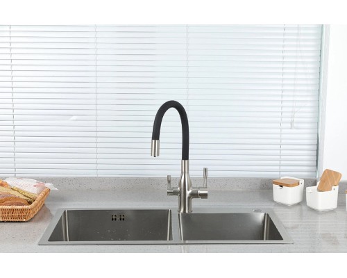 Смеситель для кухни Frap H69 F4396-5 Сатин Черный