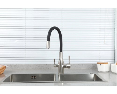 Смеситель для кухни Frap H69 F4396-5 Сатин Черный