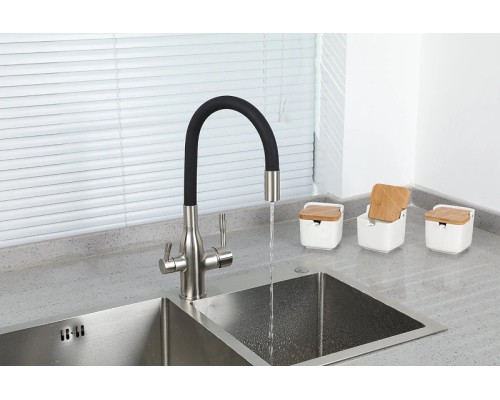 Смеситель для кухни Frap H69 F4396-5 Сатин Черный