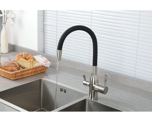 Смеситель для кухни Frap H69 F4396-5 Сатин Черный