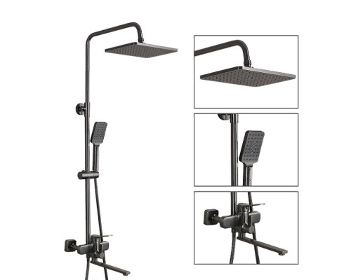 Душевая система Frap H62-9 F2462-9 Оружейная сталь