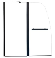 Шторка на ванну Parly 120x130 F03B профиль Черный стекло прозрачное