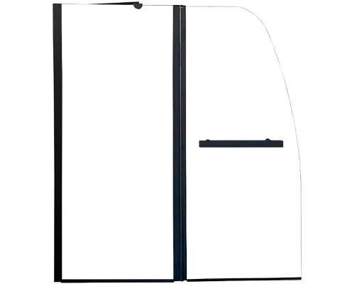Шторка на ванну Parly 120x130 F03B профиль Черный стекло прозрачное