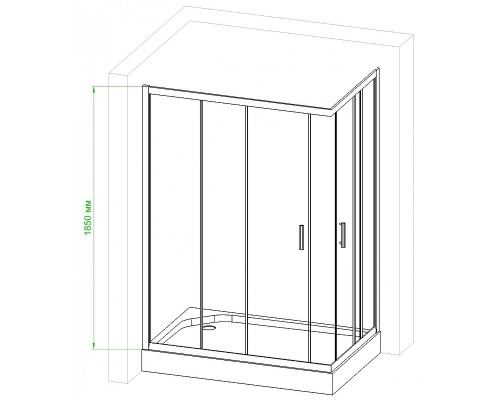 Душевой уголок Royal Bath HPD 110x80 профиль Белый стекло прозрачное