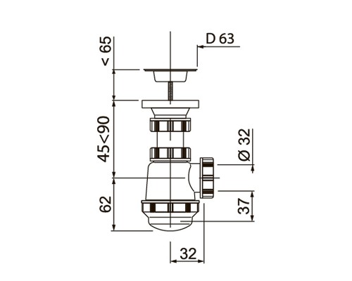 Сифон для раковины Wirquin 30975059 Нержавеющая сталь