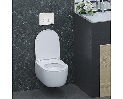 Клавиша смыва Berges Novum D4 040034 Soft Touch Белая Клавиша смыва Berges Novum D4 040034 Soft Touch Белая
