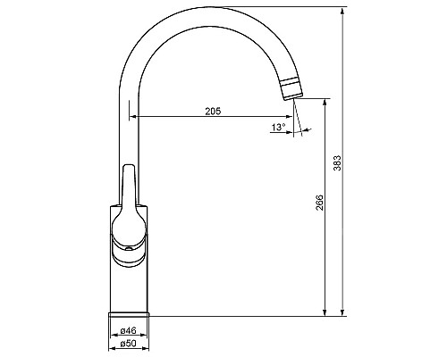 Смеситель для кухни Damixa Eclipse 310721400 Никель