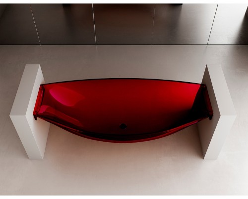 Ванна из полиэфирной смолы Abber Kristall 180х80 AT9704Rubin Красная без гидромассажа