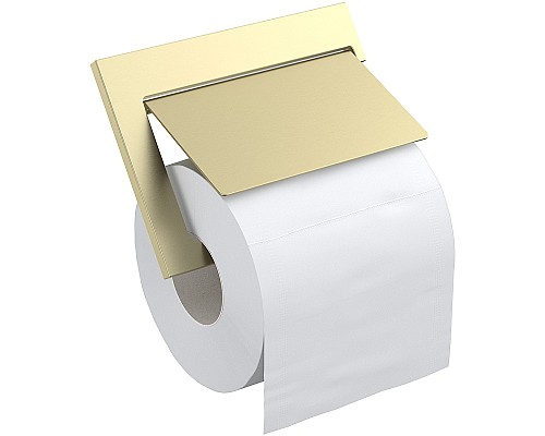 Держатель туалетной бумаги Timo Petruma 15242/17 с крышкой Золото матовое