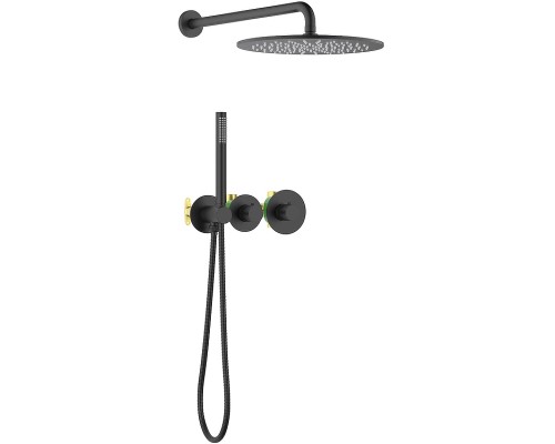Душевая система Timo Saona SX-2359/03SM с термостатом Черная матовая