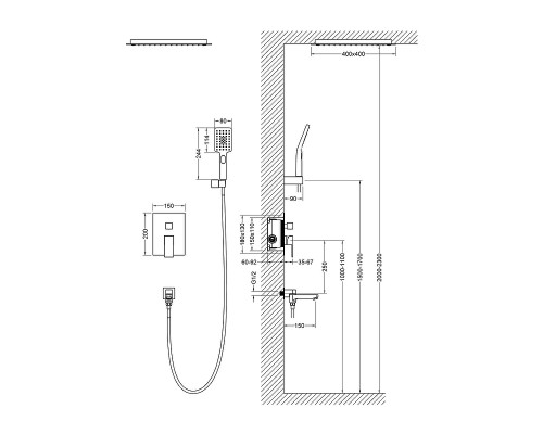 Душевая система Timo Selene SX-2039/17SM Золото матовое