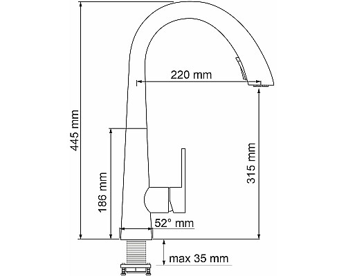 Смеситель для кухни WasserKRAFT A8667 Черный
