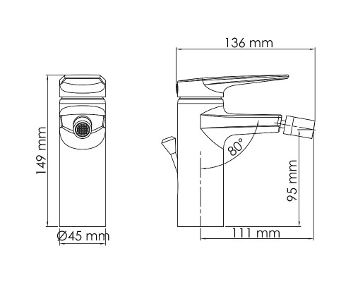 Смеситель для биде WasserKRAFT Lopau 3206 Хром