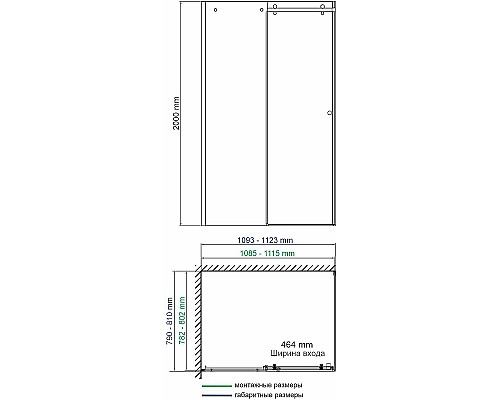 Душевой уголок WasserKRAFT Vils 110x80 56R14 профиль Хром стекло прозрачное