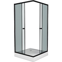 Душевой уголок Niagara Eco 100х100 NG-010-14QT профиль Черный стекло тонированное