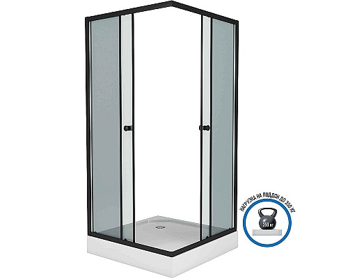 Душевой уголок Niagara Eco 100х100 NG-010-14QT профиль Черный стекло тонированное