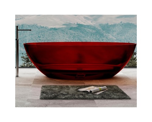 Ванна из полиэфирной смолы Abber Kristall 180х85 AT9702Rubin Красная без гидромассажа
