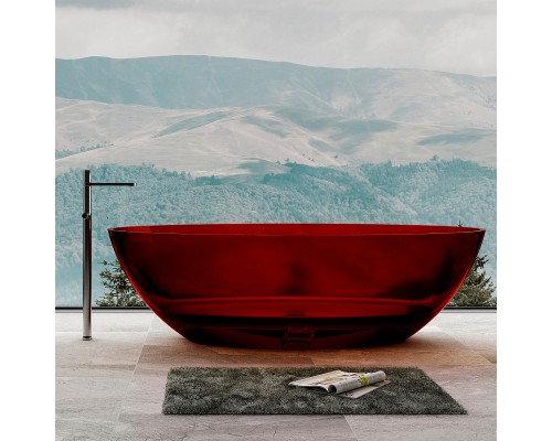 Ванна из полиэфирной смолы Abber Kristall 180х85 AT9702Rubin Красная без гидромассажа