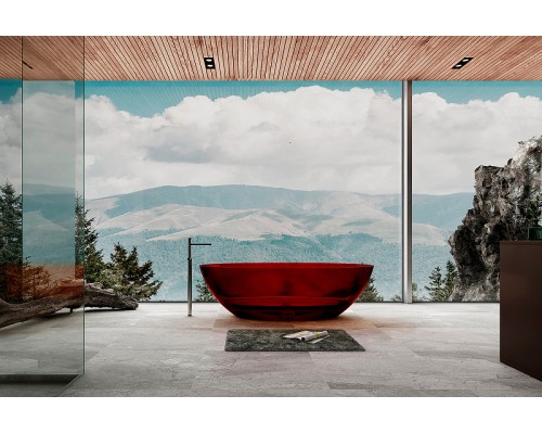 Ванна из полиэфирной смолы Abber Kristall 180х85 AT9702Rubin Красная без гидромассажа