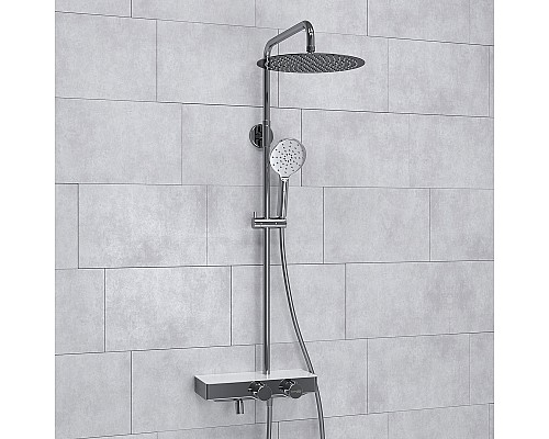 Душевая система WasserKRAFT A113.116.127.CH Thermo с термостатом Хром Белая