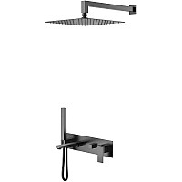 Душевая система Boheme Qubic 474-GM Оружейная сталь матовая