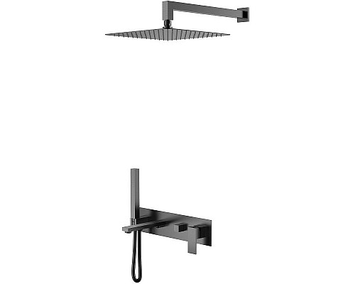 Душевая система Boheme Qubic 474-GM Оружейная сталь матовая
