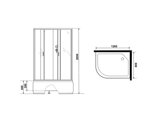 Душевая кабина Niagara Classic 120x80 NG-2310-14RBK без гидромассажа