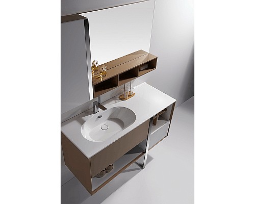 Зеркало со шкафом Orans BC-NL014S-1200 120 014SMr Бежевое Белое