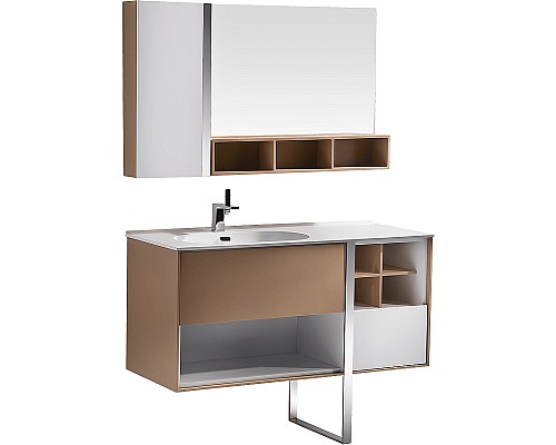 Зеркало со шкафом Orans BC-NL014S-1200 120 014SMr Бежевое Белое