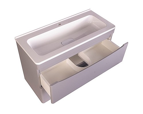 Тумба под раковиной Style Line Бергамо мини 90 Люкс Plus СС-00002365 подвесная Серая антискрейч