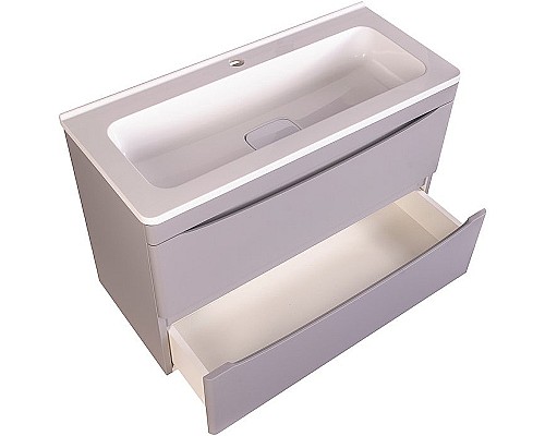 Тумба под раковиной Style Line Бергамо мини 90 Люкс Plus СС-00002365 подвесная Серая антискрейч