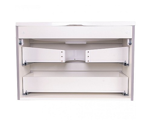 Тумба под раковиной Style Line Бергамо мини 90 Люкс Plus СС-00002365 подвесная Серая антискрейч