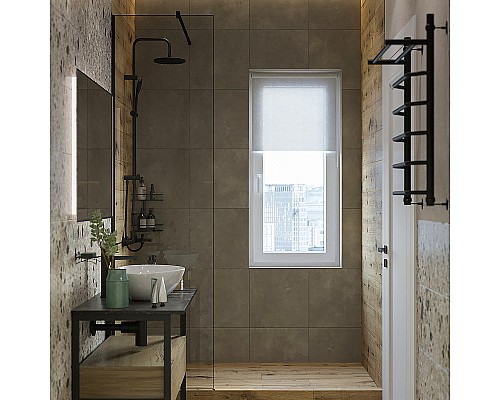 Душевая перегородка STWORKI Берген 60 MV-BE-60-BL профиль Черный матовый стекло прозрачное