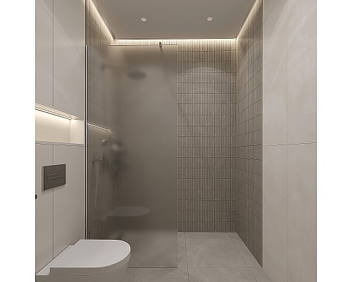 Душевая перегородка STWORKI Берген 90 MV-BE-90-CR-M профиль Хром глянцевый стекло матовое