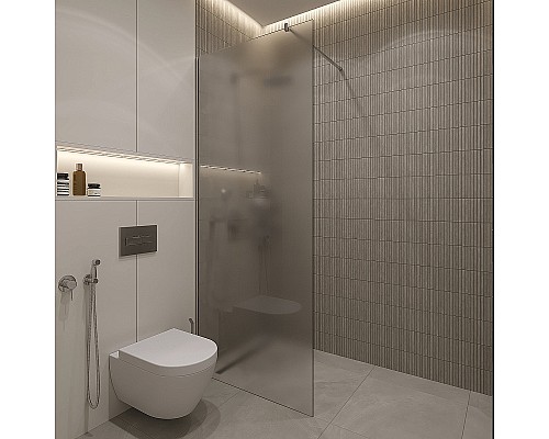 Душевая перегородка STWORKI Берген 90 MV-BE-90-CR-M профиль Хром глянцевый стекло матовое