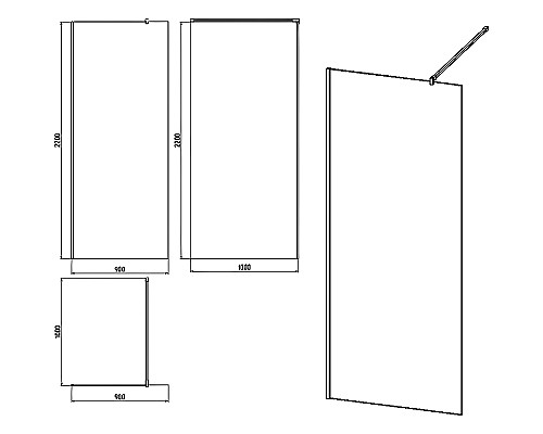 Душевая перегородка STWORKI Берген 90 MV-BE-90-CR-M профиль Хром глянцевый стекло матовое