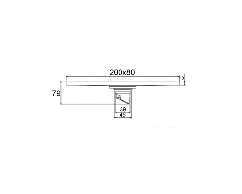 Душевой трап Orange 200x80 с Черной матовый решеткой