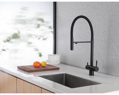 Смеситель для кухни Abber Wasser Kreis AF81141B Черный матовый