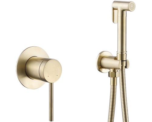 Гигиенический душ со смесителем Abber Emotion AF8825G Золото матовое