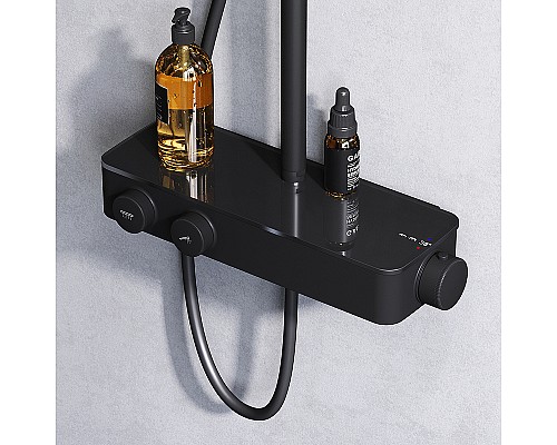 Душевая система AM.PM Inspire V2.0 F0750A422 с термостатом Черная матовая