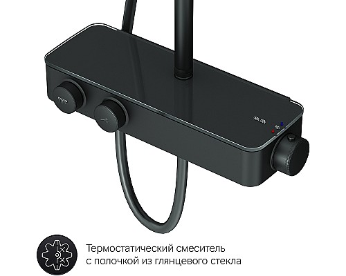 Душевая система AM.PM Inspire V2.0 F0750A422 с термостатом Черная матовая