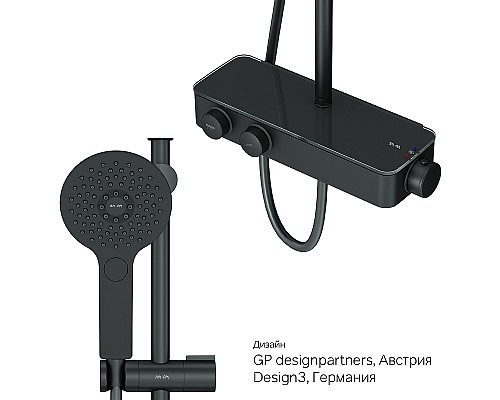 Душевая система AM.PM Inspire V2.0 F0750A422 с термостатом Черная матовая