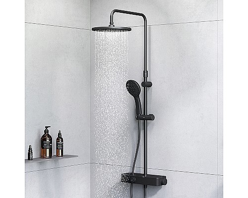 Душевая система AM.PM Inspire V2.0 F0750A422 с термостатом Черная матовая