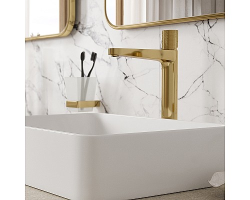 Смеситель для раковины WasserKRAFT Ems 7603H Золото глянцевое