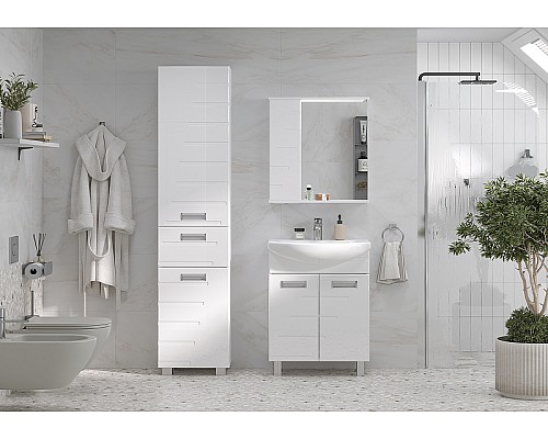 Зеркало со шкафом Volna Joli 60 L zsJOLI60.L-01 с подсветкой Белое