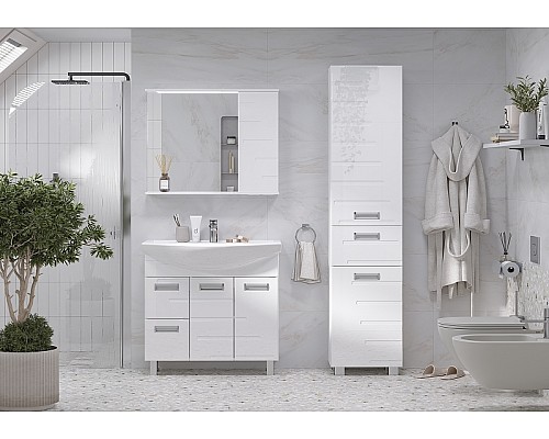 Зеркало со шкафом Volna Joli 80 R zsJOLI80.R-01 с подсветкой Белое