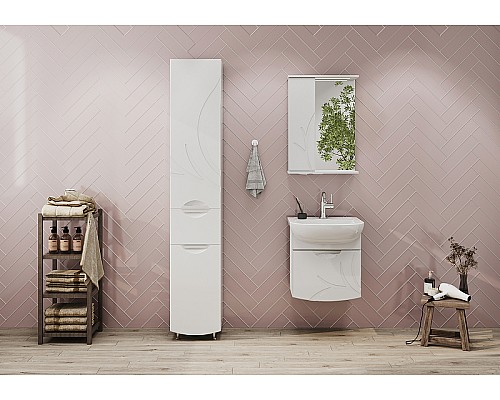 Зеркало со шкафом Volna Adel 50 L zsADEL50.L-01 с подсветкой Белое