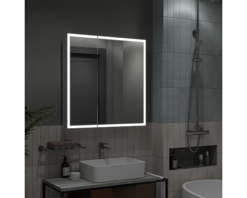 Зеркальный шкаф Reflection Cube 800х800 RF2213CB с подсветкой Белый матовый