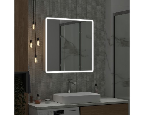 Зеркальный шкаф Reflection Chill 800х800 RF2315CH с подсветкой Белый матовый