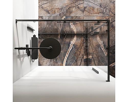 Душевой уголок AM.PM Func 120x80 W84G-403-12080-BТ профиль Черный матовый стекло прозрачное